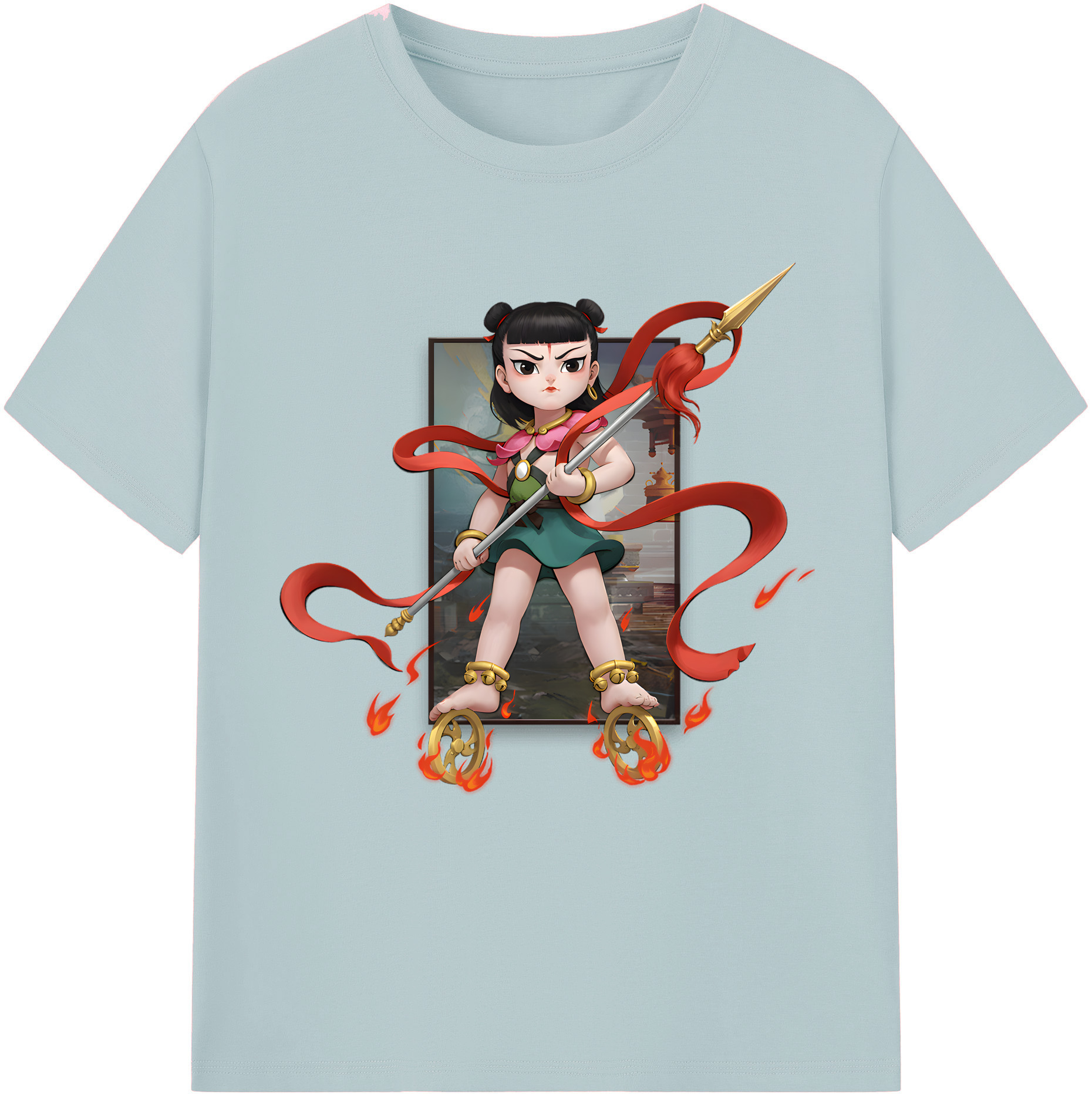 （画像用） Ne Zha 2 ナタ 魔童の大暴れ 綿100％半袖Tシャツ（フロントプリント）